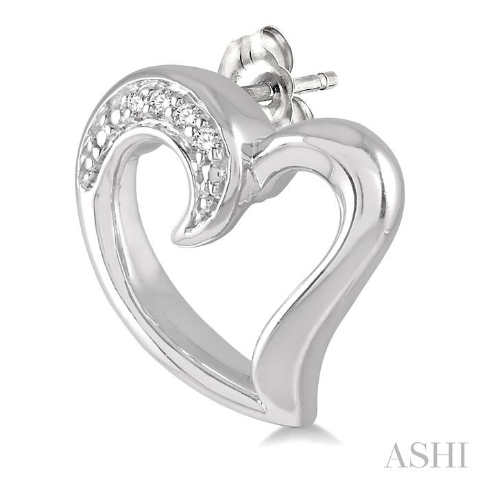 Silver Heart Shape Diamond Fashion Earrings-3