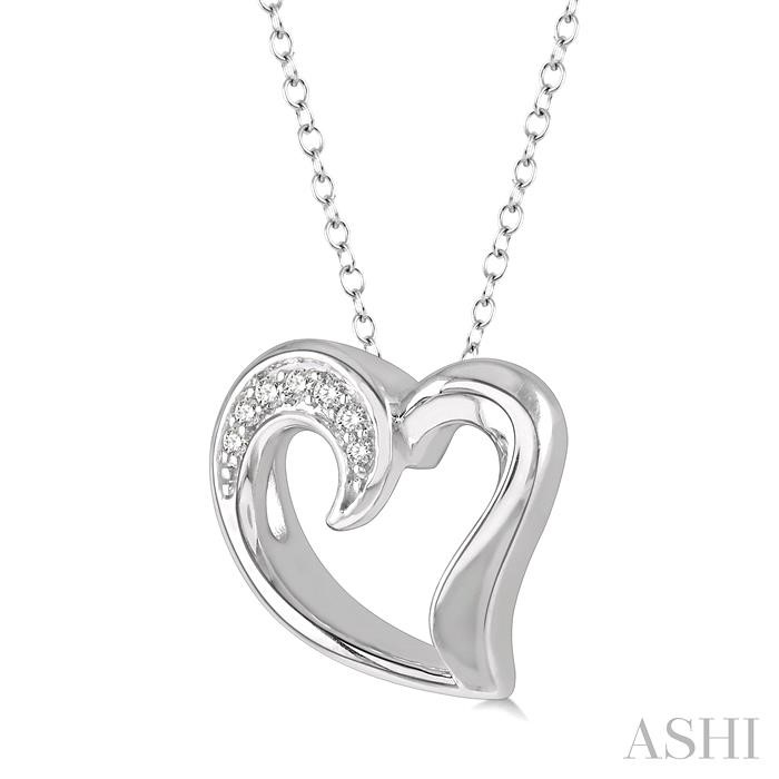 Silver Heart Shape Diamond Fashion Pendant-2
