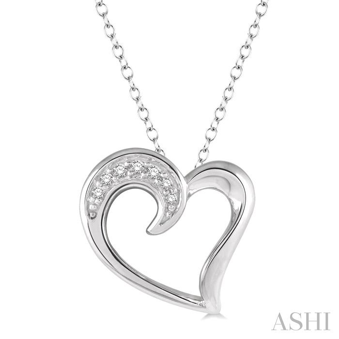 SILVER HEART SHAPE DIAMOND FASHION PENDANT