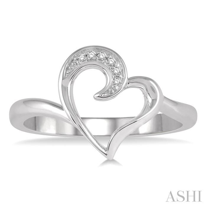 Silver Heart Shape Diamond Fashion Ring-2
