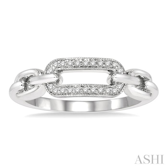 Silver Paperclip Diamond Fashion Ring-2