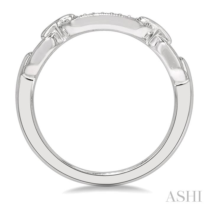 Silver Paperclip Diamond Fashion Ring-3