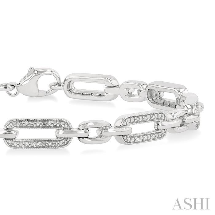 Silver Paperclip Diamond Fashion Bracelet-2