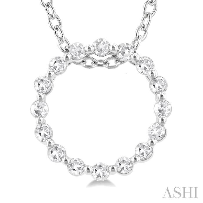 Silver Circle Petite Diamond Fashion Pendant-3