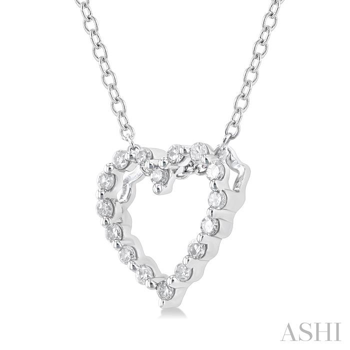 Silver Heart Shape Petite Diamond Fashion Pendant-2