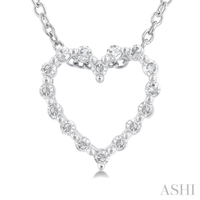Silver Heart Shape Petite Diamond Fashion Pendant-3