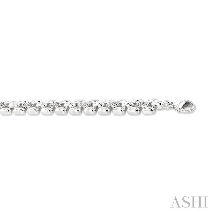 Silver Bold Panther Link Diamond Fashion Bracelet-3