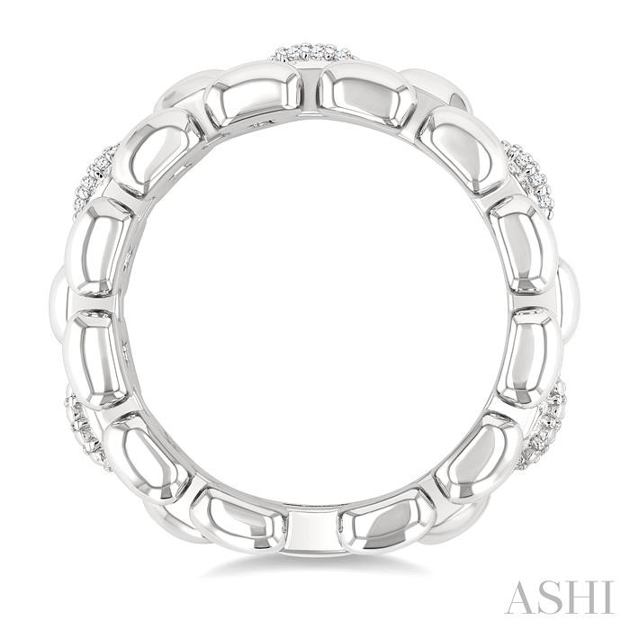 Silver Bold Panther Link Diamond Fashion Ring-3