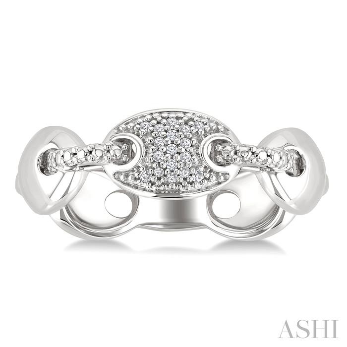 Silver Bold Mariner Link Diamond Fashion Ring