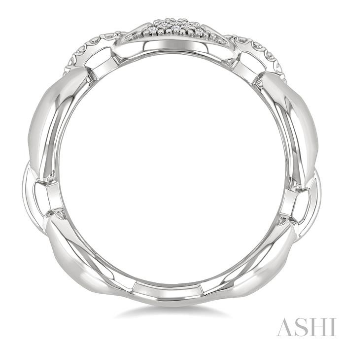 Silver Bold Mariner Link Diamond Fashion Ring