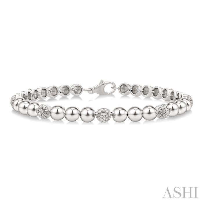 Silver Bold Bead Diamond Fashion Bracelet