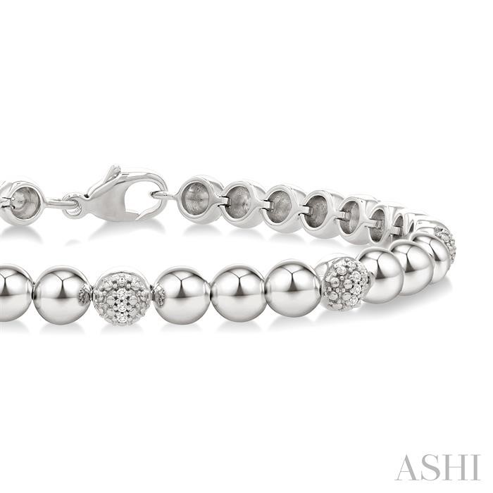 Silver Bold Bead Diamond Fashion Bracelet-2