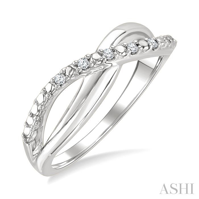 Silver Criss Cross Diamond Ring