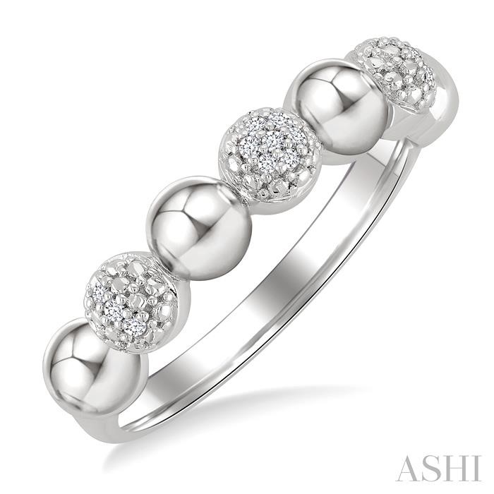 Silver Bold Bead Diamond Fashion Ring