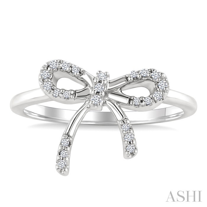 Silver Bow Diamond Fashion Ring