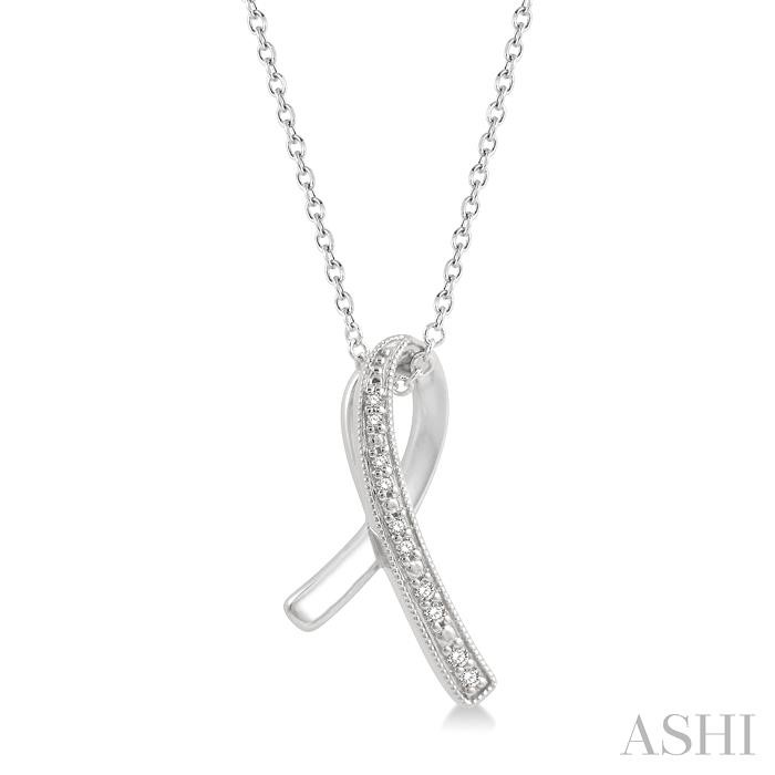 RIBBON SHAPE DIAMOND FASHION PENDANT