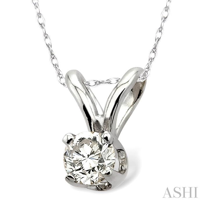 Round Shape Diamond Solitaire Pendant-2