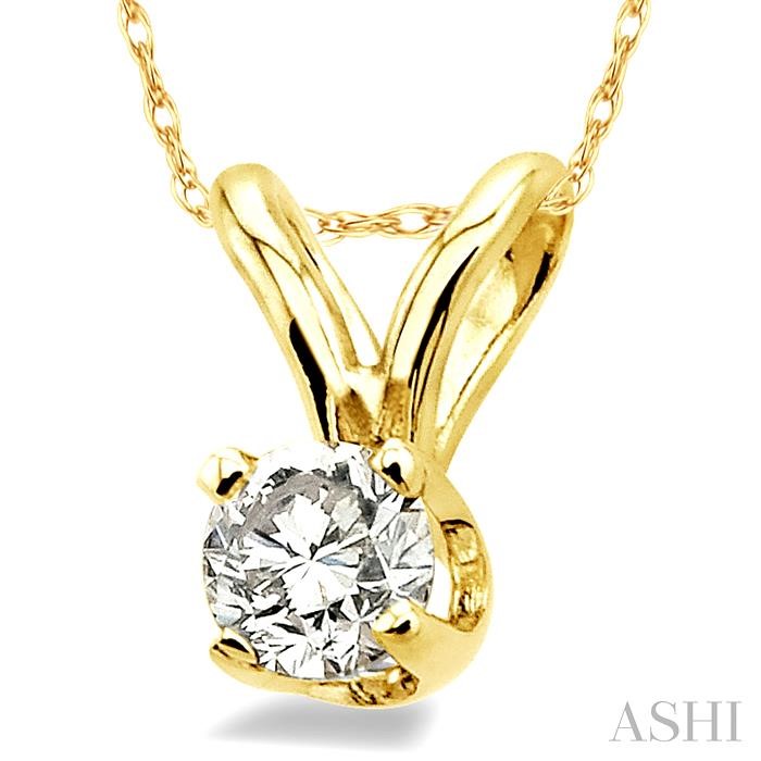 Round Shape Diamond Solitaire Pendant-2