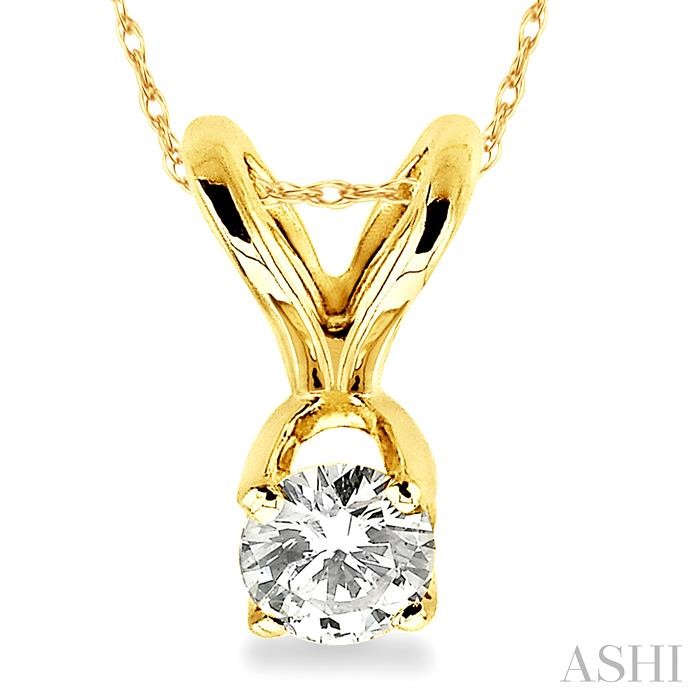 Round Shape Diamond Solitaire Pendant