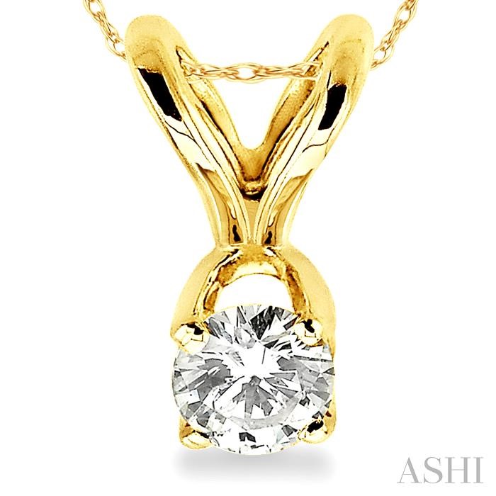 Round Shape Diamond Solitaire Pendant-3