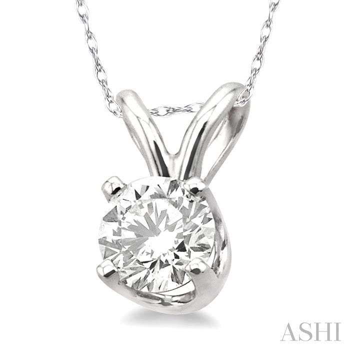 Round Shape Diamond Solitaire Pendant-2