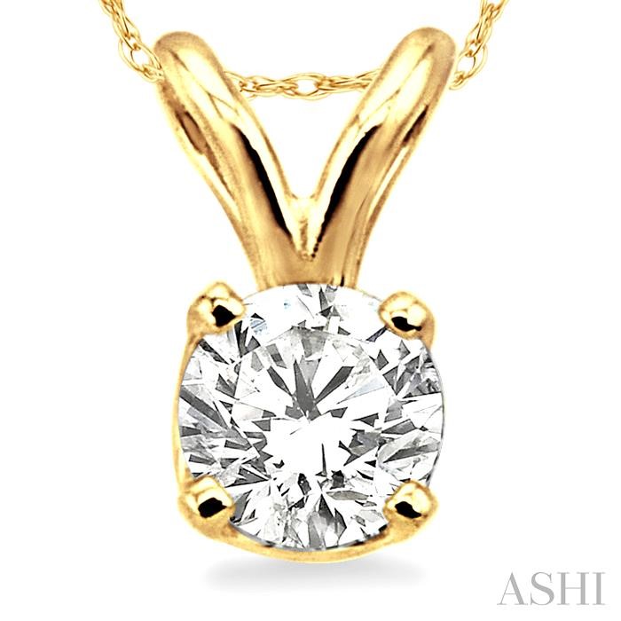 Round Shape Diamond Solitaire Pendant-3