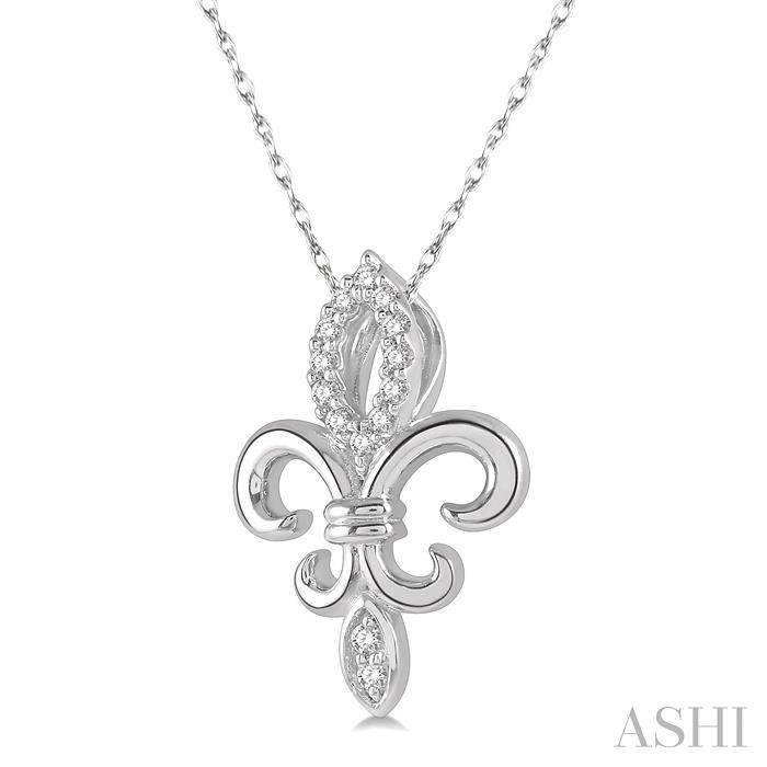 Fleur De Lis Diamond Pendant-2
