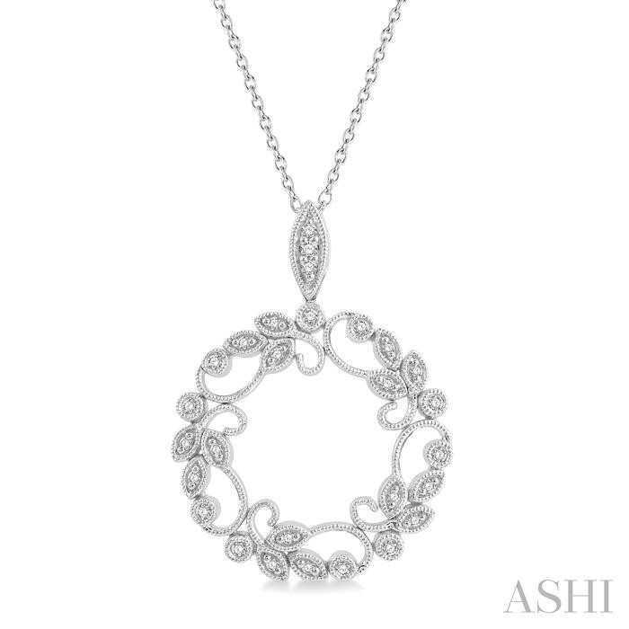 FLORAL CIRCLE DIAMOND FASHION PENDANT