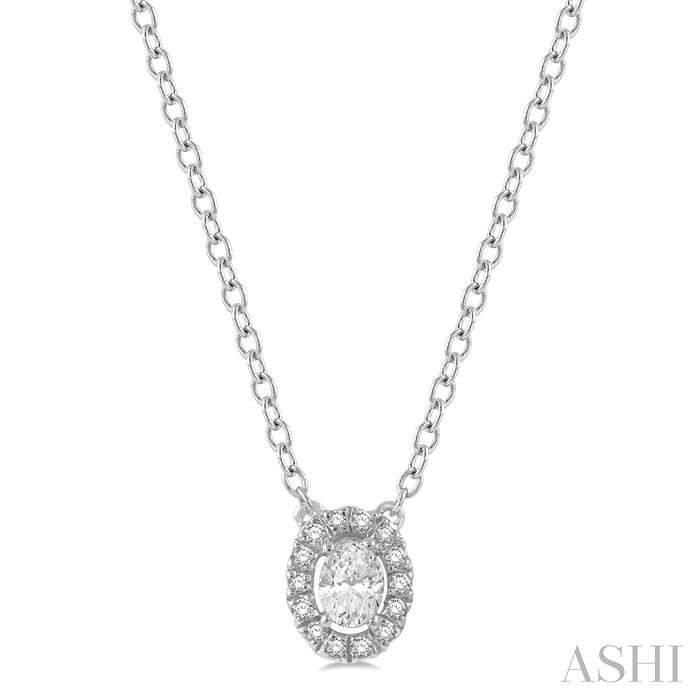 OVAL SHAPE PETITE DIAMOND FASHION PENDANT
