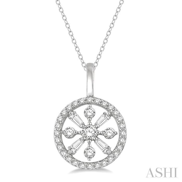 CIRCLE BAGUETTE DIAMOND FASHION PENDANT