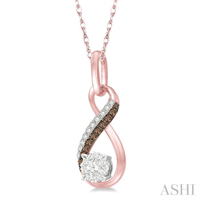 Round Shape Lovebright Champagne Diamond Infinity Pendant-2