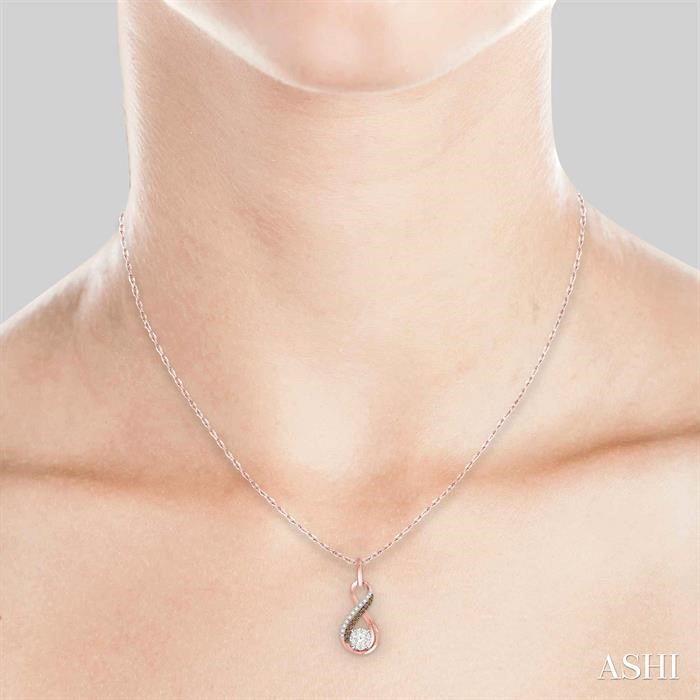 Round Shape Lovebright Champagne Diamond Infinity Pendant-4