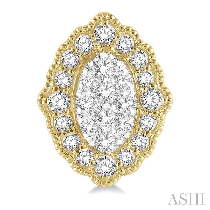 Oval Shape Halo Lovebright Diamond Earrings-2