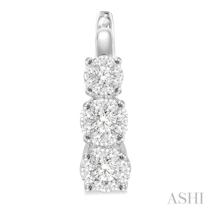 Round Shape Past Present & Future Lovebright Essential Diamond Hoop Earrings-2