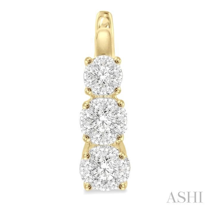 Round Shape Past Present & Future Lovebright Essential Diamond Hoop Earrings-2