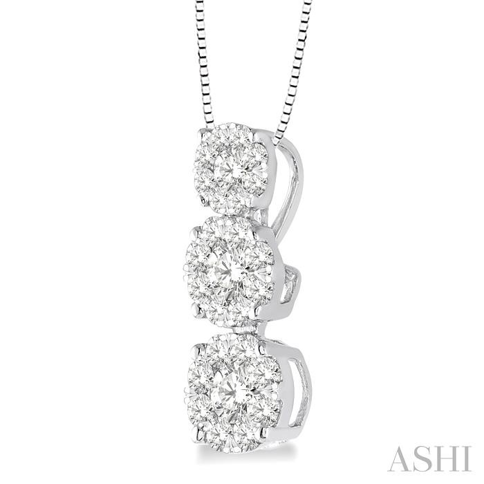 Round Shape Past Present & Future Lovebright Essential Diamond Pendant-2