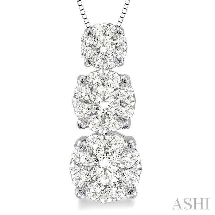 Round Shape Past Present & Future Lovebright Essential Diamond Pendant-3