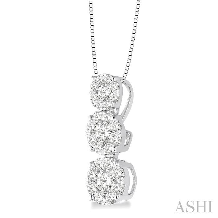 Round Shape Past Present & Future Lovebright Essential Diamond Pendant-2