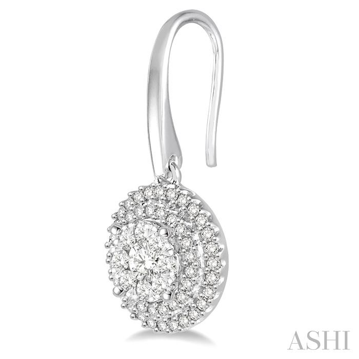 Round Shape Halo Lovebright Essential Diamond Earrings-3