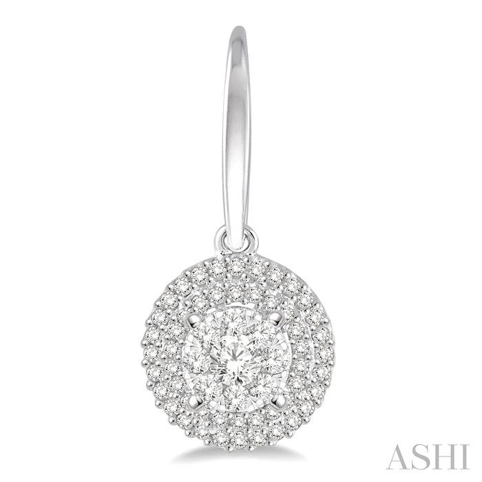 Round Shape Halo Lovebright Essential Diamond Earrings-2