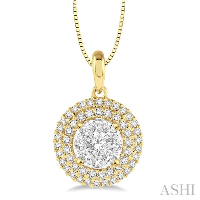 ROUND SHAPE HALO LOVEBRIGHT ESSENTIAL DIAMOND PENDANT