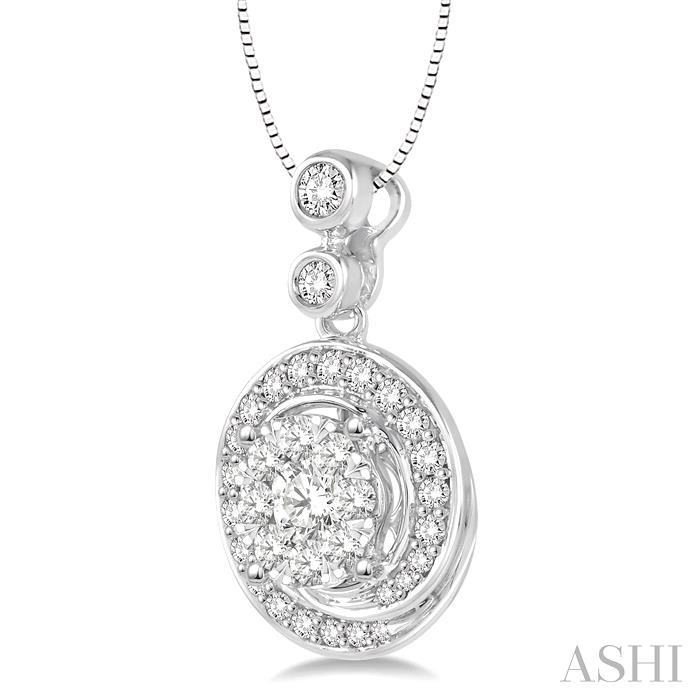 Round Shape Halo Lovebright Diamond Pendant-2