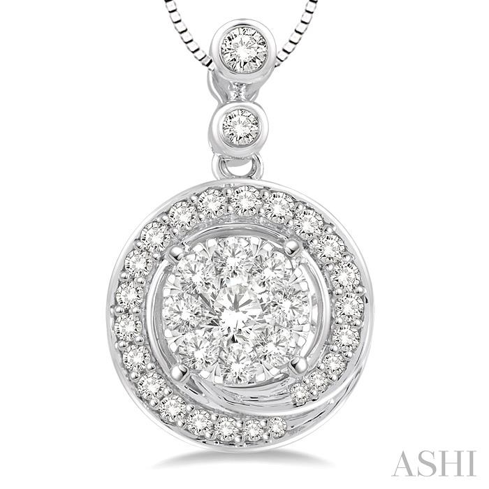 Round Shape Halo Lovebright Diamond Pendant-3