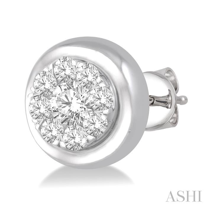Round Shape Lovebright Essential Diamond Stud Earrings-3