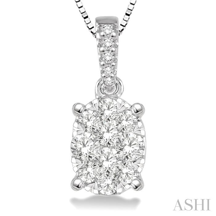 Oval Shape Lovebright Essential Diamond Pendant-3