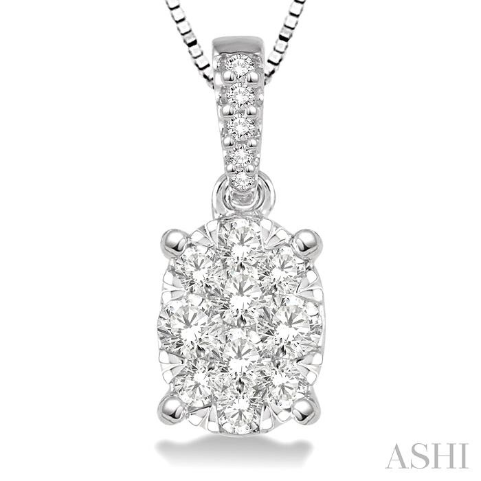 Oval Shape Lovebright Essential Diamond Pendant-3