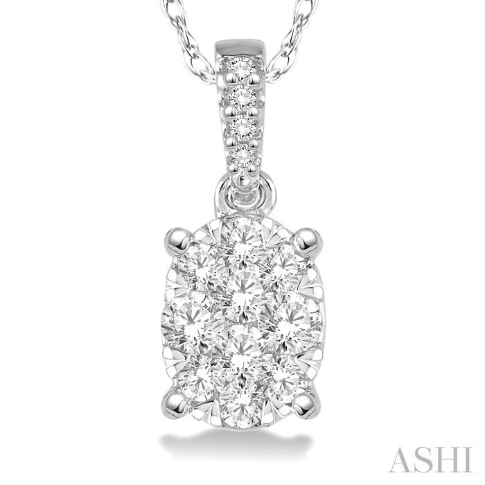 Oval Shape Lovebright Essential Diamond Pendant-3