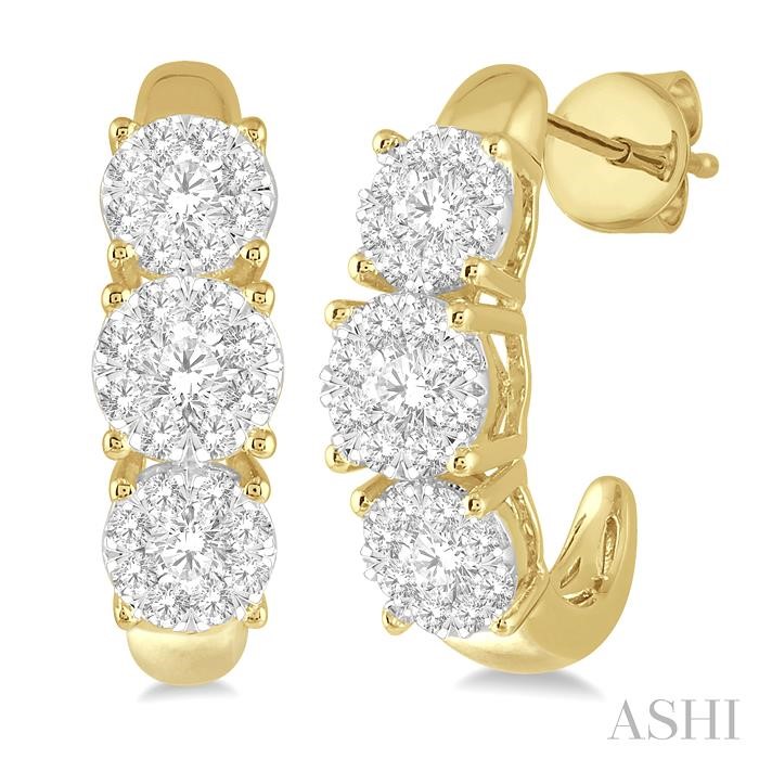 PAST PRESENT & FUTURE LOVEBRIGHT ESSENTIAL DIAMOND HALF HOOP EARRINGS