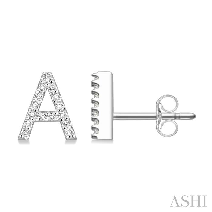 Block 'A' Initial Diamond Earrings