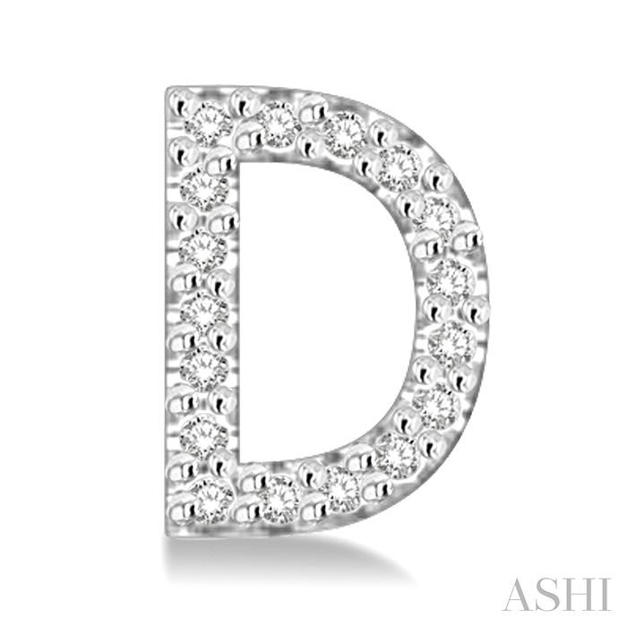 Block 'D' Initial Diamond Earrings-2
